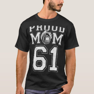 Custom Proud Football Mum Number 61 For Football F T-Shirt