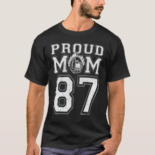 Custom Proud Football Mum Number 87 For Football F T-Shirt