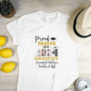 Custom Proud Mum Photo 2024 Graduate T-Shirt