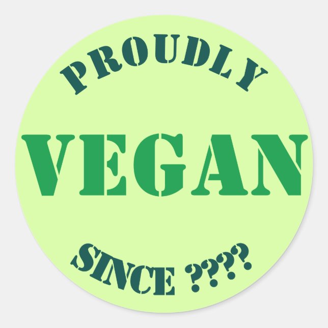 Custom Proud Vegan Classic Round Sticker (Front)