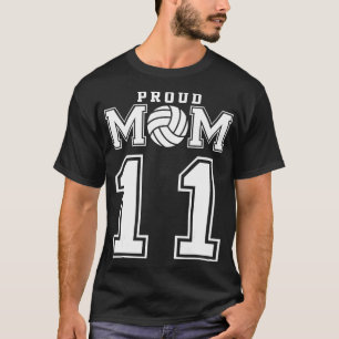 Custom Proud Volleyball Mom Number 11 Personalized T-Shirt