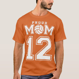 Custom Proud Volleyball Mum Number 12 Personalised T-Shirt