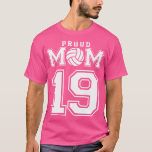 Custom Proud Volleyball Mum Number 19 Personalised T-Shirt