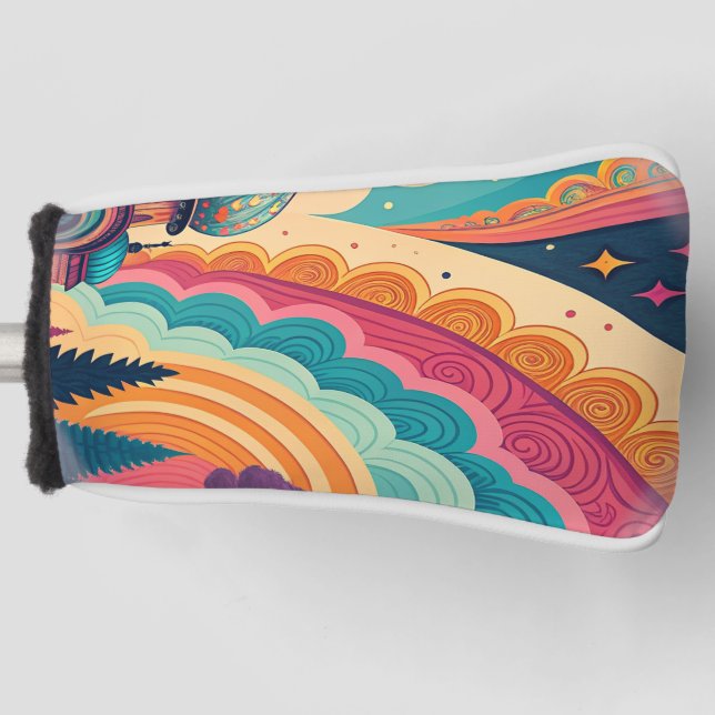 Custom Psychedelic Putter Golf Head Cover (Front)