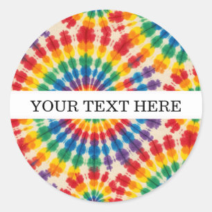 Custom Psychedelic Tie Dye   Groovy Retro Stickers
