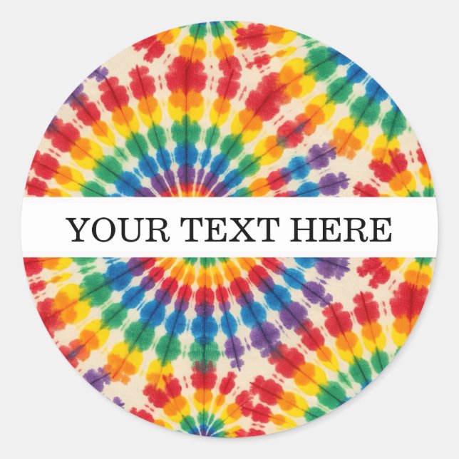 Custom Psychedelic Tie Dye | Groovy Retro Stickers (Front)