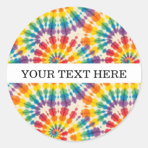 Custom Psychedelic Tie Dye   Groovy Retro Stickers