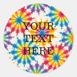 Custom Psychedelic Tie Dye   Groovy Retro Stickers