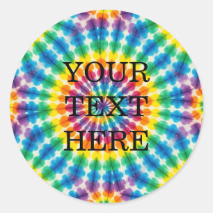 Custom Psychedelic Tie Dye   Groovy Retro Stickers
