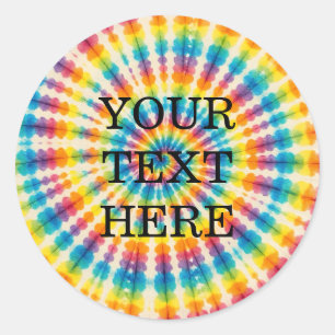 Custom Psychedelic Tie Dye   Groovy Retro Stickers