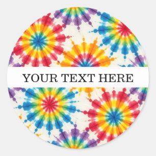 Custom Psychedelic Tie Dye   Groovy Retro Stickers