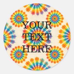 Custom Psychedelic Tie Dye   Groovy Retro Stickers