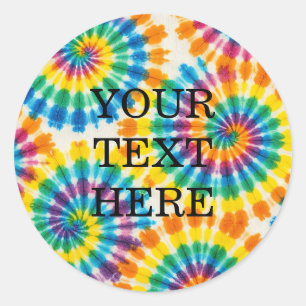 Custom Psychedelic Tie Dye   Groovy Retro Stickers