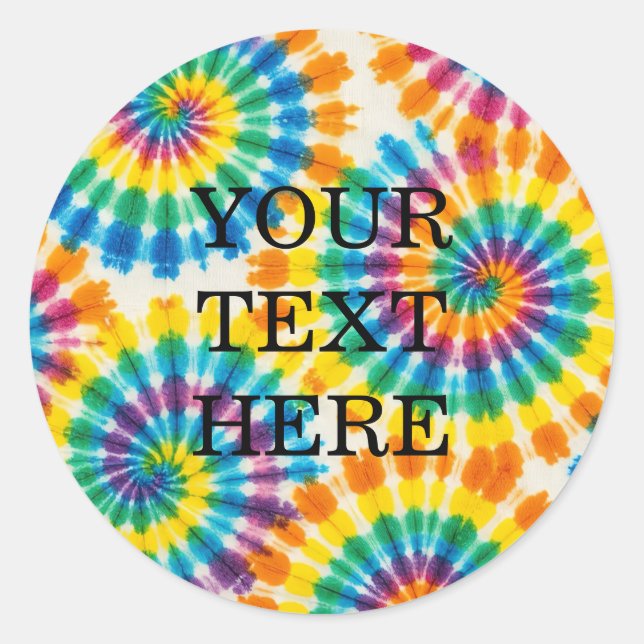 Custom Psychedelic Tie Dye | Groovy Retro Stickers (Front)
