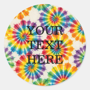 Custom Psychedelic Tie Dye   Groovy Retro Stickers