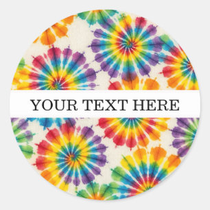 Custom Psychedelic Tie Dye   Groovy Retro Stickers
