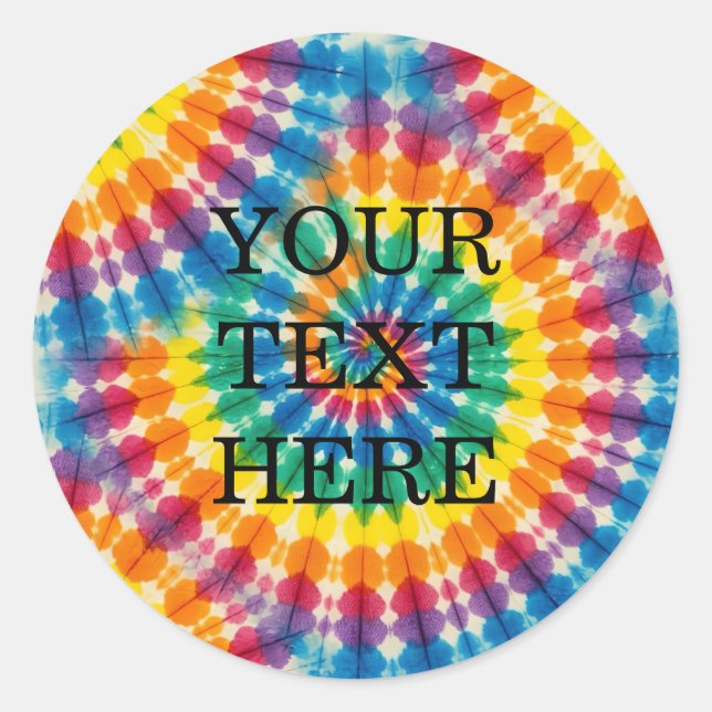 Custom Psychedelic Tie Dye | Groovy Retro Stickers (Front)