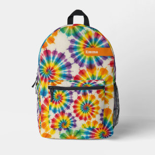 Custom Psychedelic Tie Dye Retro Groovy Backpack