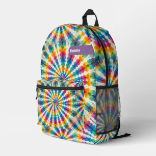 Custom Psychedelic Tie Dye Retro Groovy Backpack