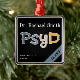 Custom PsyD Doctor of Psychology Graduation Chic Metal Tree Decoration