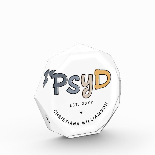 Custom PsyD Doctor of Psychology Psychologist Photo Block (Left)