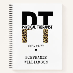 Custom PT Physical Therapist Cheetah Print Notebook