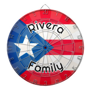 CUSTOM Puerto Rican Colourful Flag Text Template Dartboard