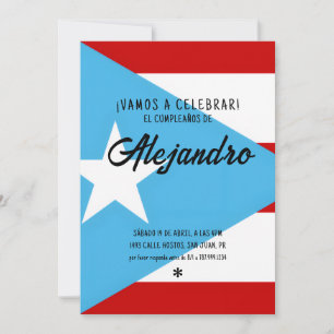 Custom Puerto Rico Birthday Invitation Cumpleanos