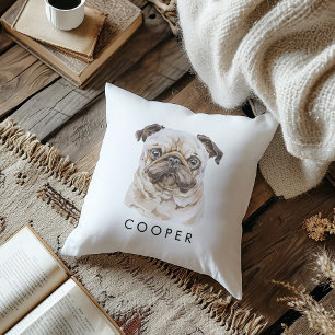 Custom Pug Dog Breed Dog Name Dog Lover Gifts Cushion