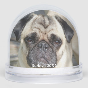 Custom Pug Dog Photo Snowglobe