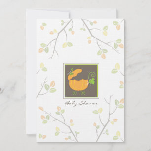 Custom Pumpkin Baby Carriage Shower Invitation