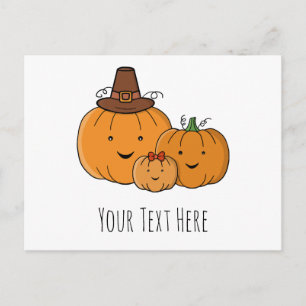 Custom Pumpkin Family Invitation Postcard