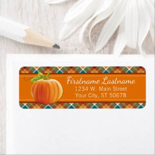 Custom Pumpkin Orange Autumn Plaid Squares Pattern
