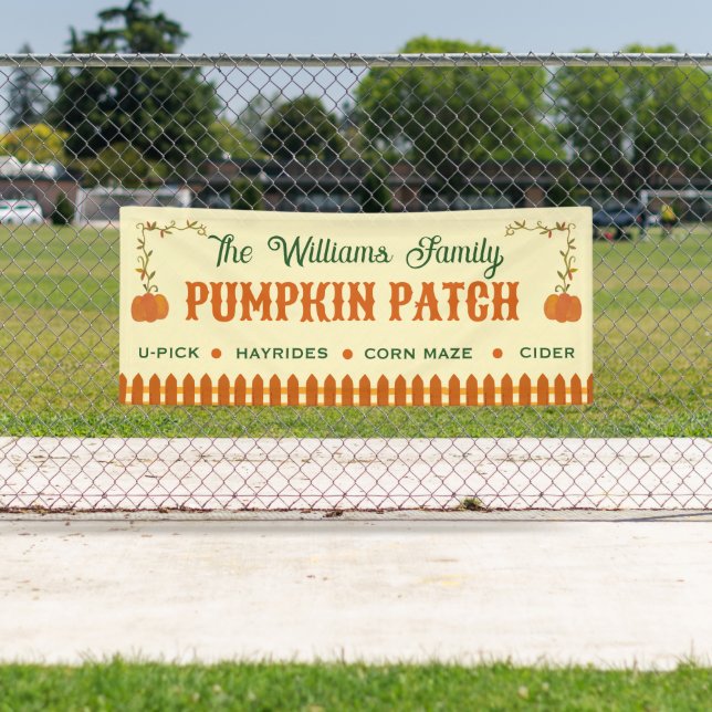 Custom Pumpkin Patch Banner, Fall Festival Sign (Insitu)