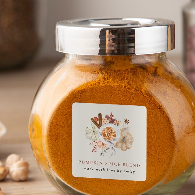 Custom Pumpkin Spice Blend Favour Square Sticker (Creator Uploaded)