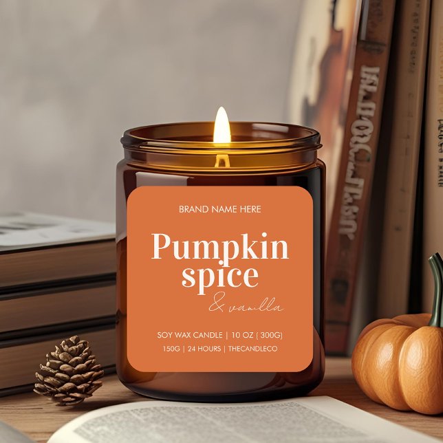 Custom Pumpkin Spice & Vanilla Candle Label (Creator Uploaded)