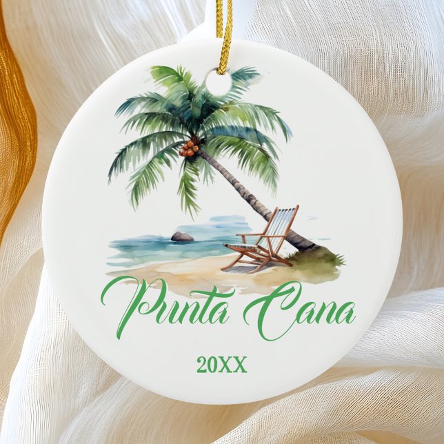 Custom Punta Cana Beach  Ceramic Tree Decoration (Creator Uploaded)