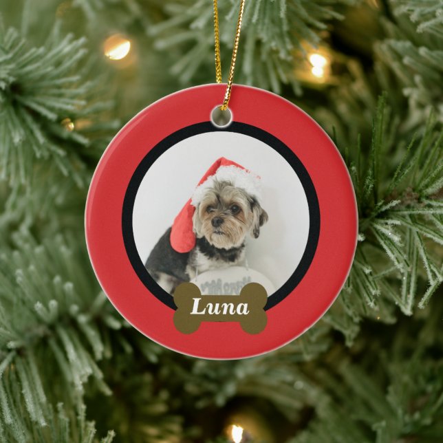 Custom Puppy Dog Photo Ceramic Tree Decoration (Tree)