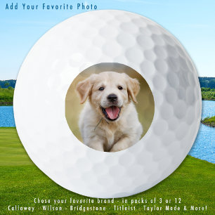 Custom Puppy Dog Photo Pet Modern Personalised Golf Balls