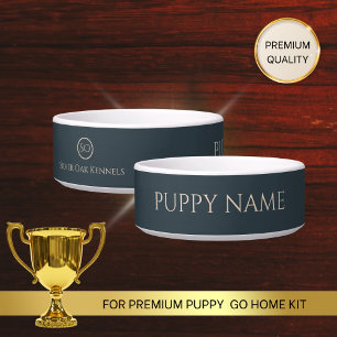Custom Puppy Water Bowl with Name & Kennel Monogra