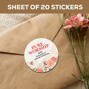 Custom Pure Worship JW 2025 Convention Classic Round Sticker