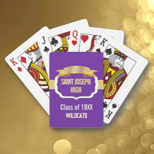 Custom PURPLE 50th Class Reunion  Playing Cards