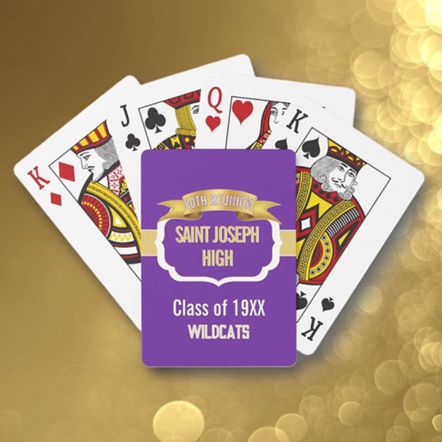 Custom PURPLE 50th Class Reunion  Playing Cards (Creator Uploaded)