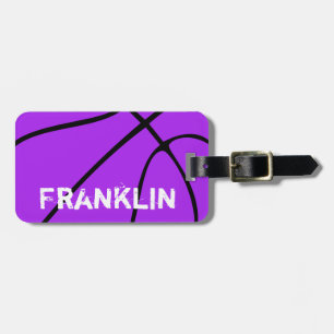 Custom Purple Basketball Luggage Tags