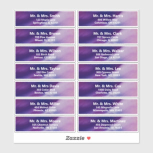 Custom Purple Blue Bar Mitzvah Guest Address