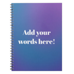 Custom Purple Blue Notebook