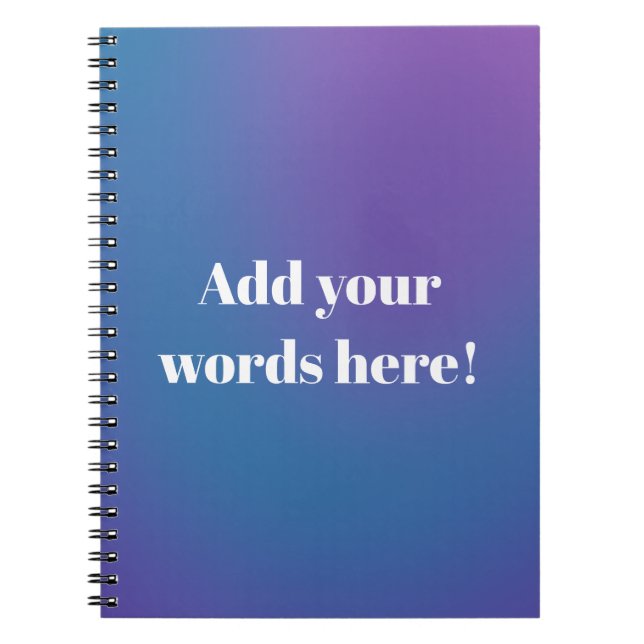 Custom Purple Blue Notebook (Front)