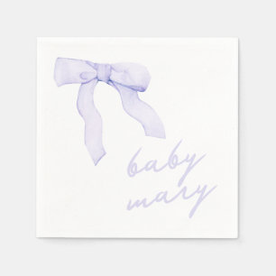 Custom Purple Bow Baby Shower Napkins
