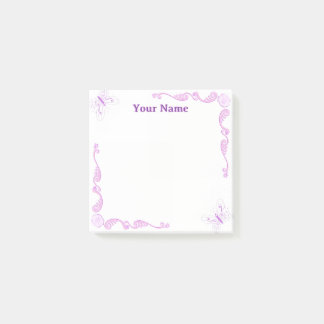 Custom Purple Butterfly Filigree Post-it Notes
