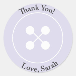 Custom    Purple Button Baby Shower Favour Sticker